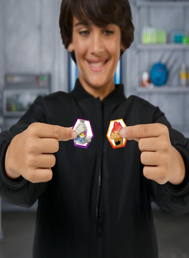 مستر بيست لاب سلسلة MrBeast Lab Swarms 3، سلسلة Hyper Fusion، عبوة من 14 وحشًا صغيرًا قابلاً للتجميع، و14 ملصقًا قابلاً للتجميع، و4 أغطية Fusion لبناء مختبر MrBeast الخاص بك - Steel Slushee - Image 2